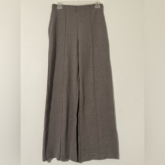 H&M Pants - H&M Fine-Knit - Loose-Fit High Waisted Pants - Taupe Melange